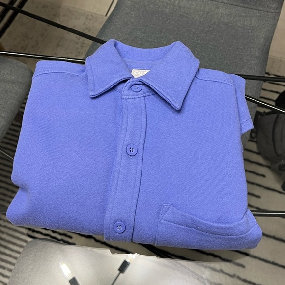 NWT Aritzia TNA cozy fleece boyfriend shirt playful purple - Picture 10 of 13